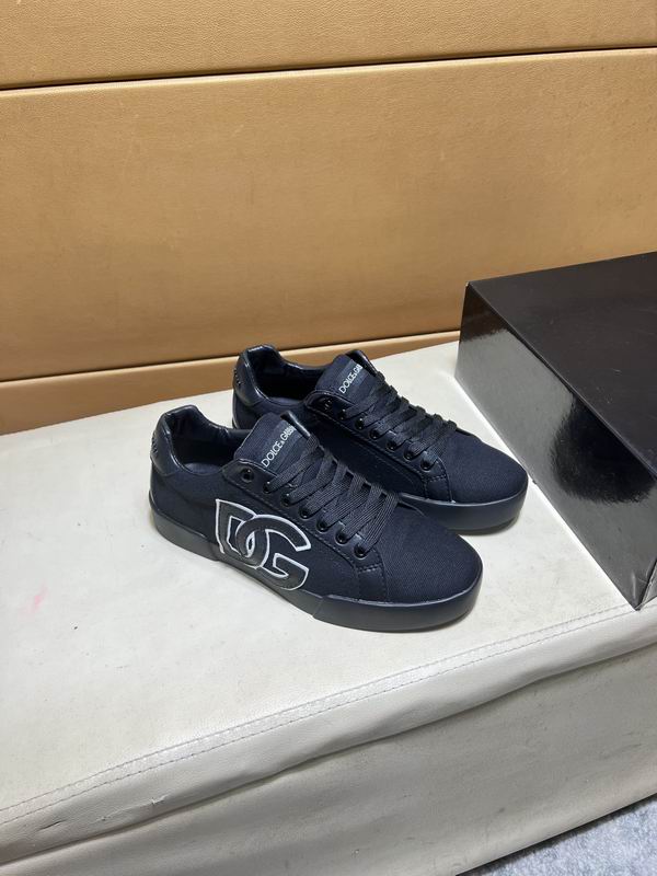 D & G Portofino canvas and leather sneakers