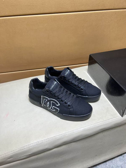 D & G Portofino canvas and leather sneakers