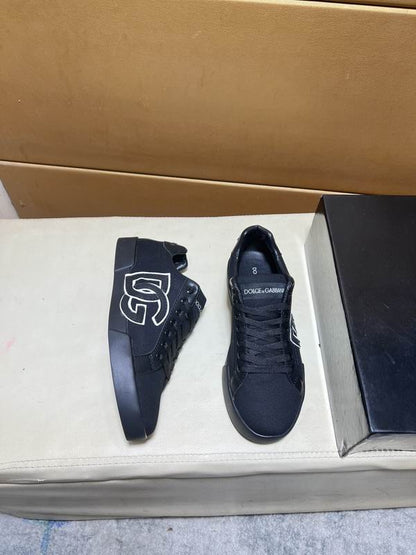 D & G Portofino canvas and leather sneakers