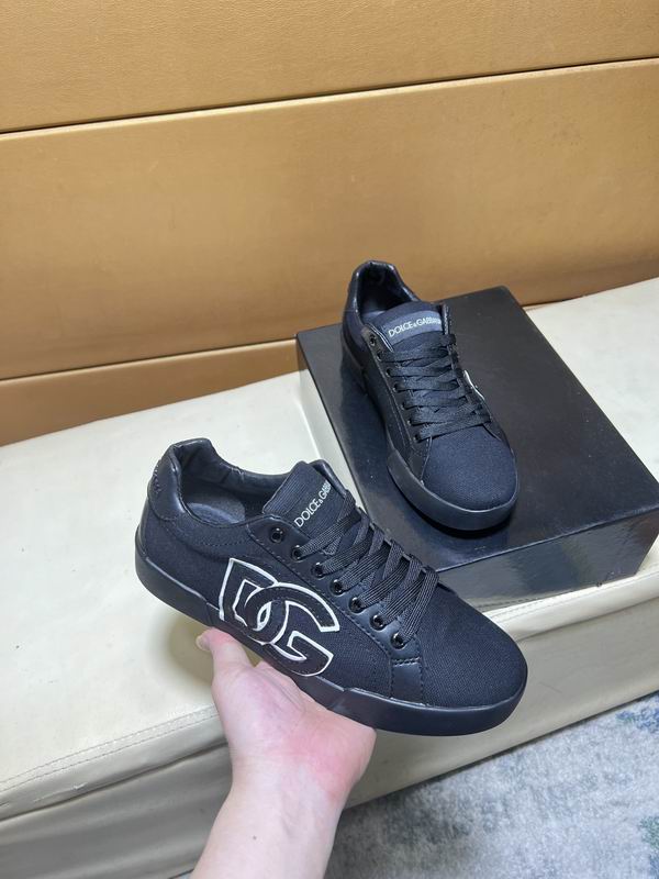 D & G Portofino canvas and leather sneakers