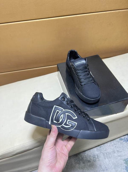 D & G Portofino canvas and leather sneakers