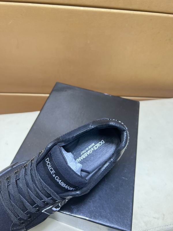 D & G Portofino canvas and leather sneakers