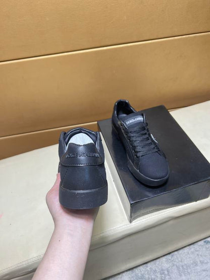 D & G Portofino canvas and leather sneakers