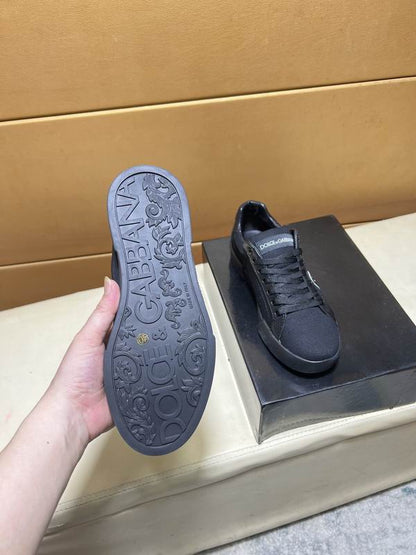 D & G Portofino canvas and leather sneakers