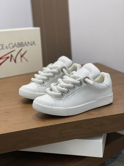 D & G White Portofino Sneakers