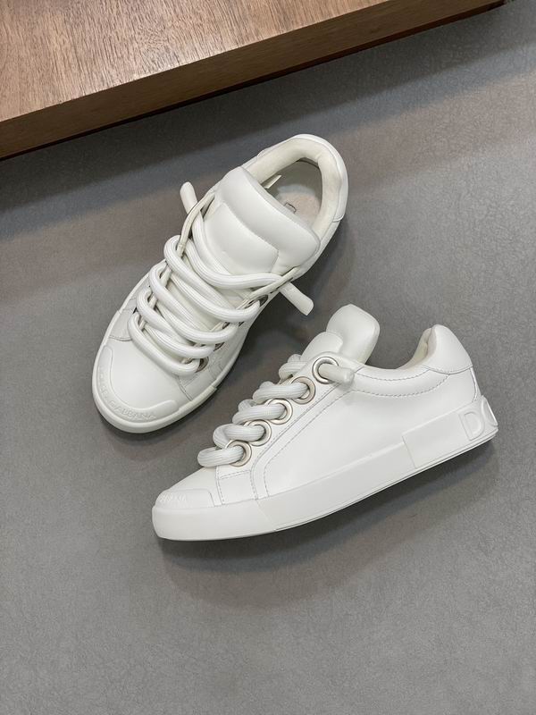 D & G White Portofino Sneakers