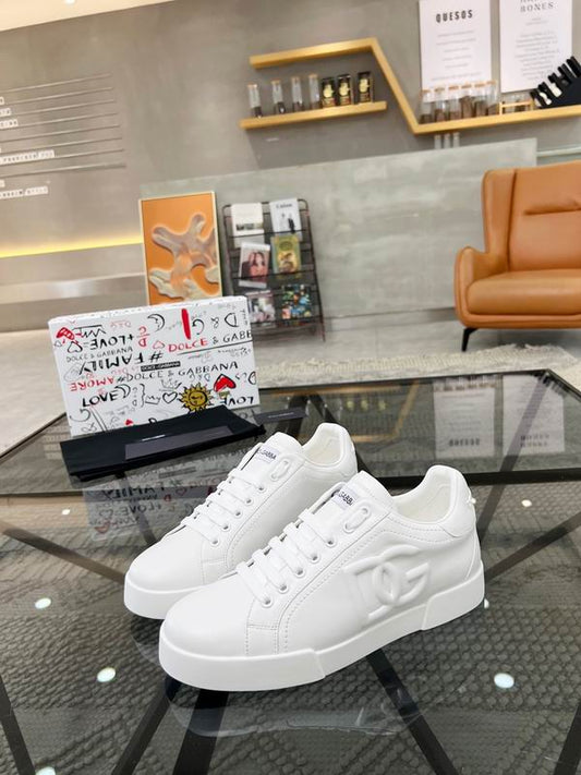 D&G White Portofino Sneakers