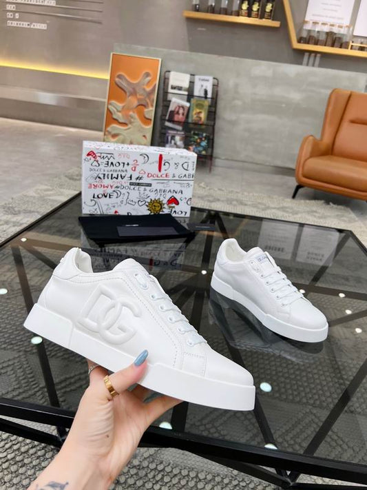 D&G White Portofino Sneakers