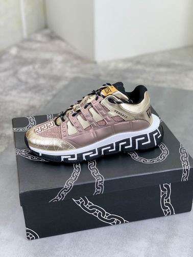 Versace Trigreca Gold & Brown Sneakers