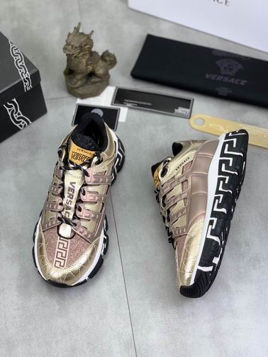 Versace Trigreca Gold & Brown Sneakers
