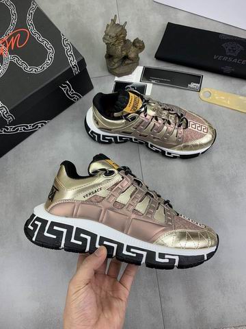 Versace Trigreca Gold & Brown Sneakers