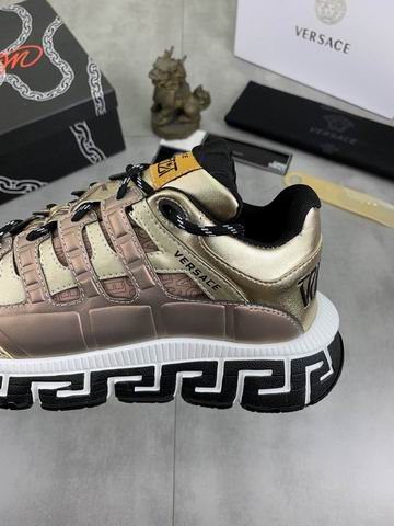 Versace Trigreca Gold & Brown Sneakers