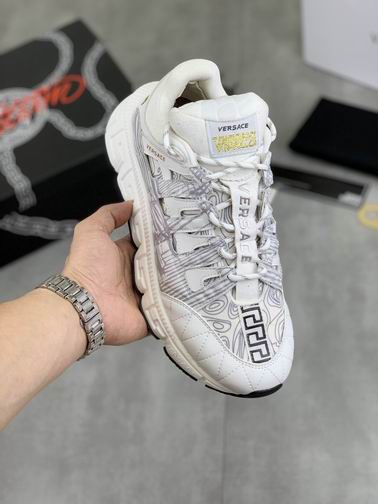 Versace Trigreca White & Silver Barocco Sneakers