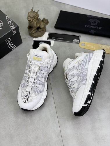Versace Trigreca White & Silver Barocco Sneakers