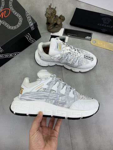 Versace Trigreca White & Silver Barocco Sneakers