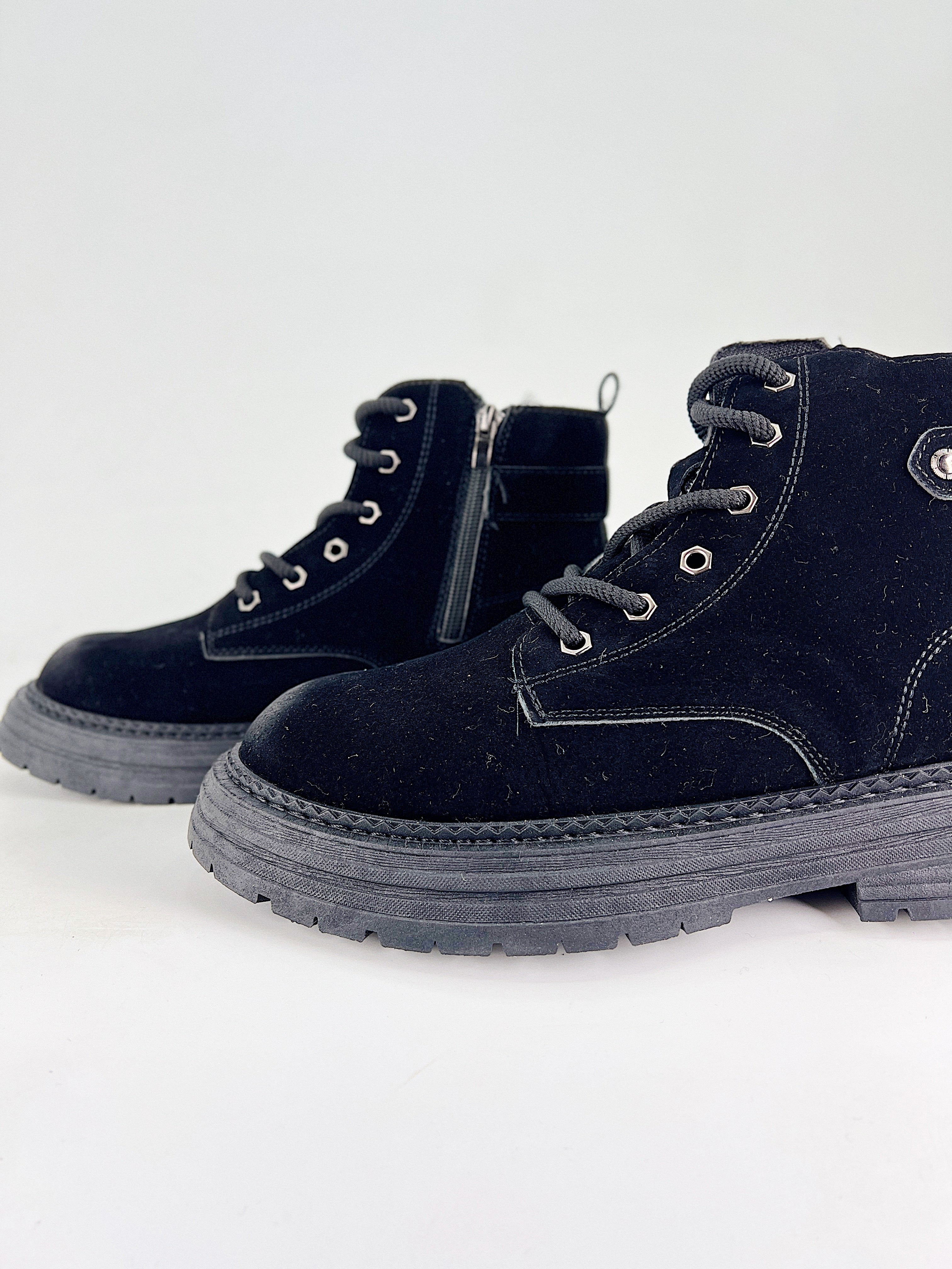 Timberland Black Suede Lug Boots