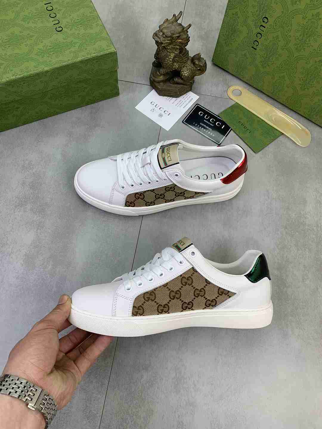Gucci Ace White Leather Sneakers