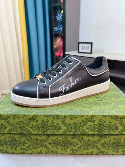 Gucci Black Leather Sneakers