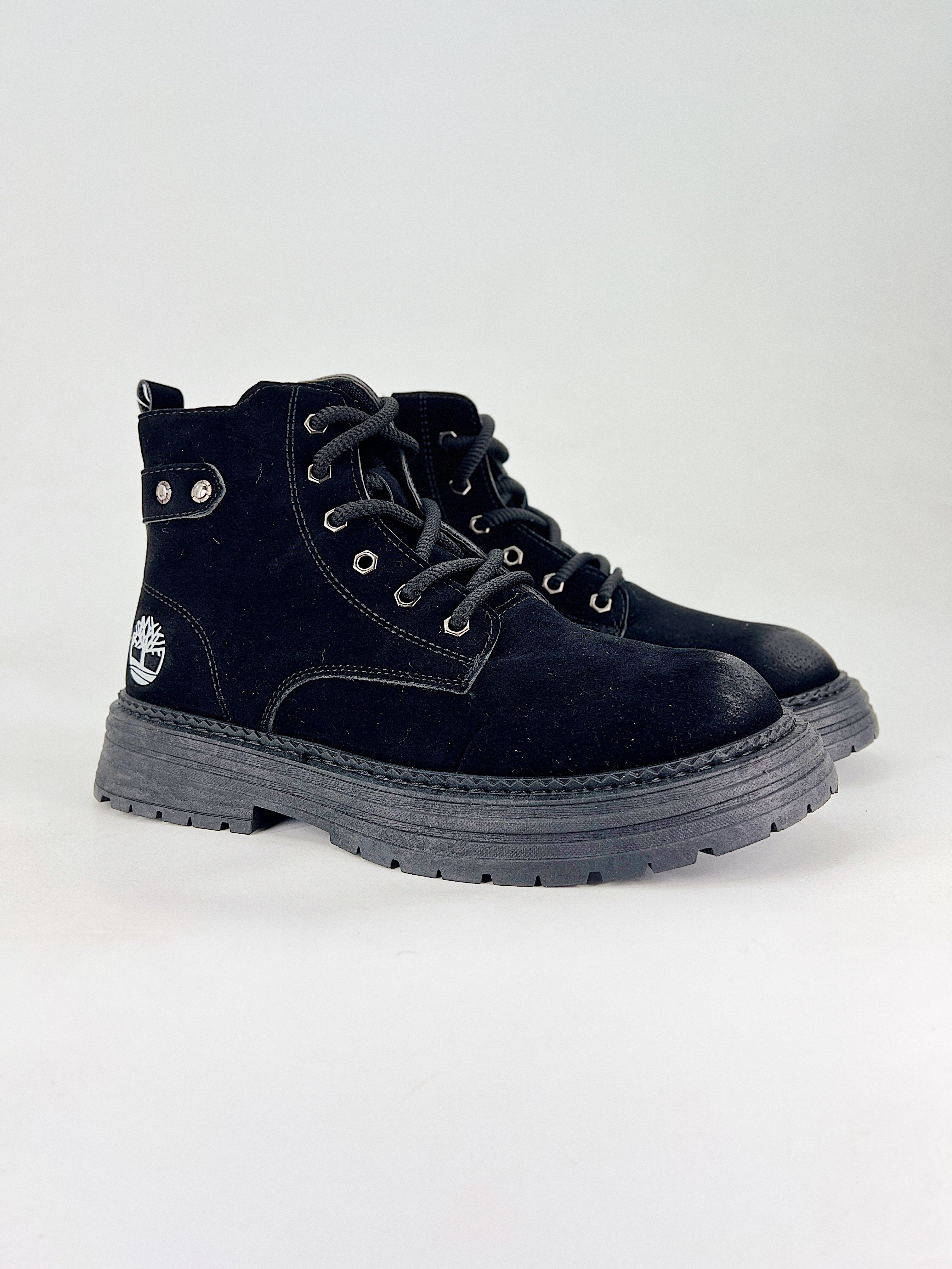 Timberland Black Suede Lug Boots