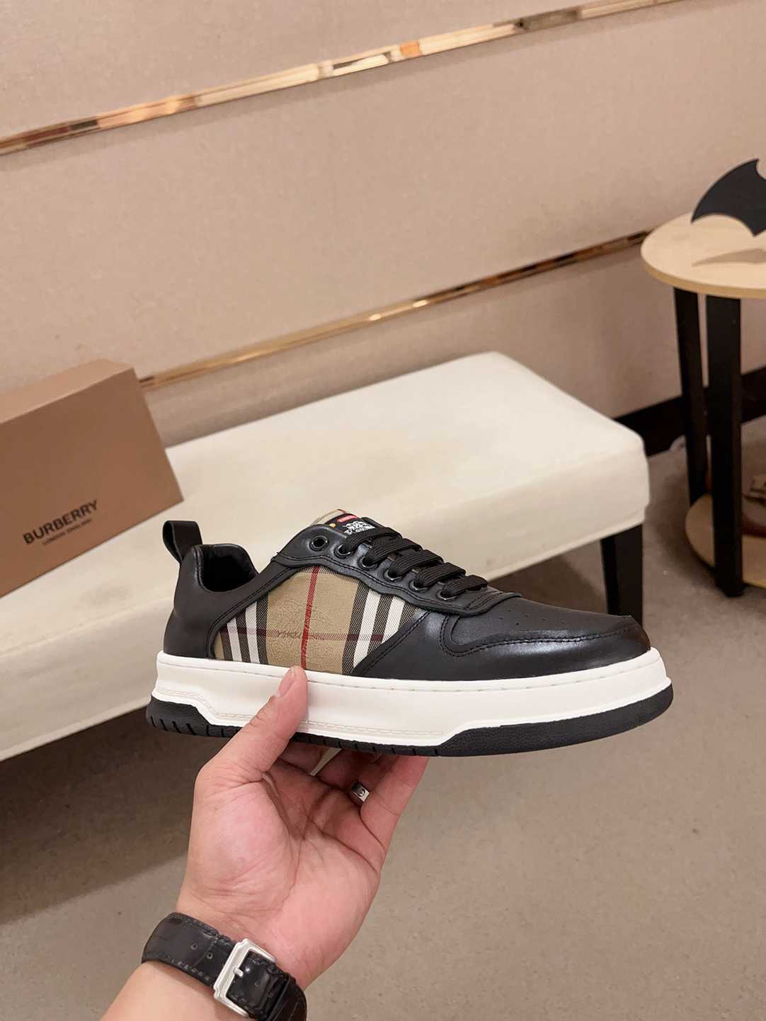 Burberry Check Leather Sneakers