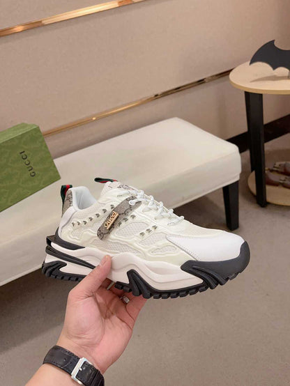 Gucci White Strap Sneakers