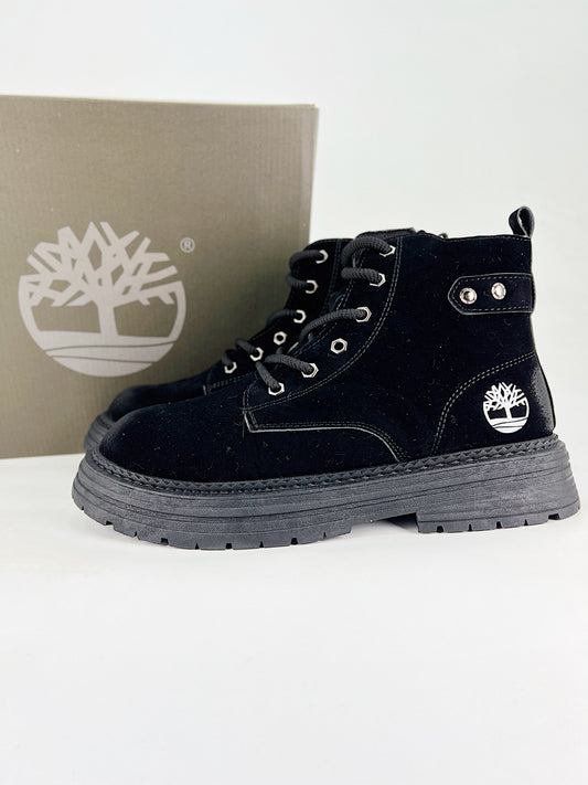 Timberland Black Suede Lug Boots