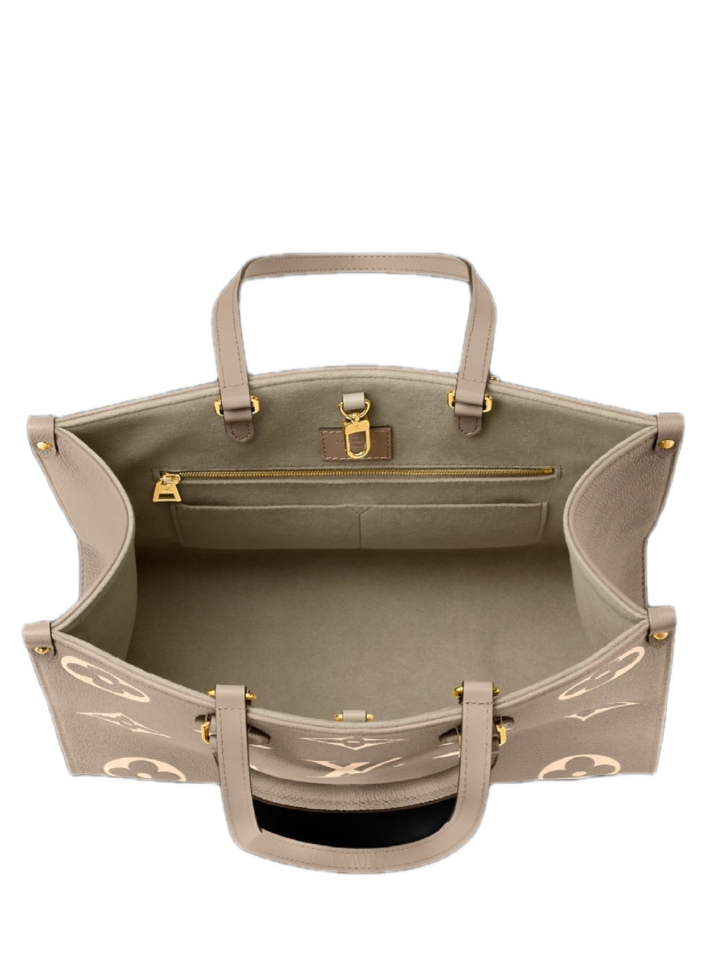 Borsa Louis Vuitton OnTheGo MM in Pelle Monogram Beige