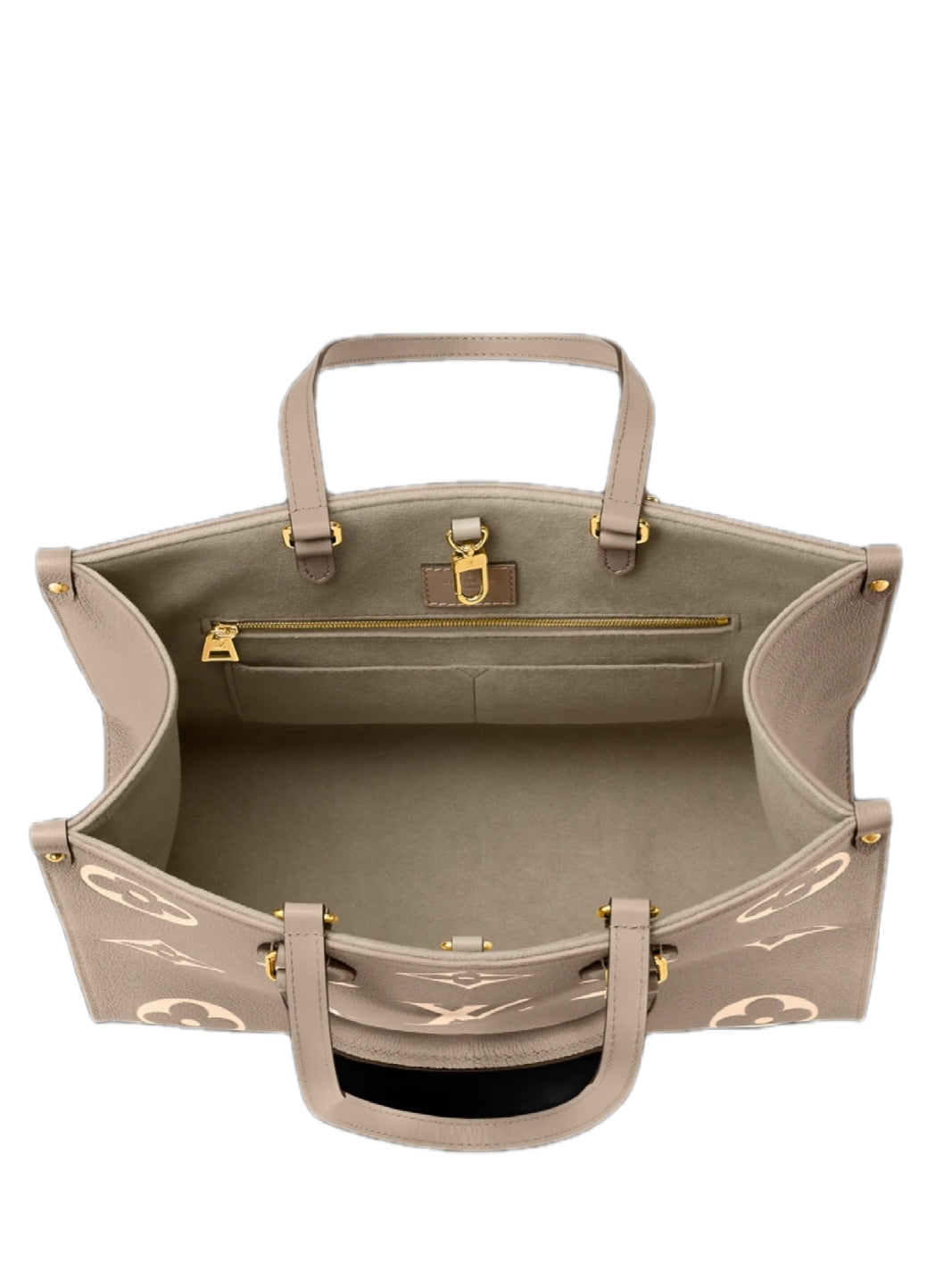 Borsa Louis Vuitton OnTheGo MM in Pelle Monogram Beige