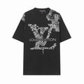 Lv T-shirt Bianca Oversize con Maxi Logo Ispirazione Luxury