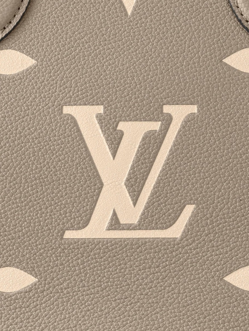 Borsa Louis Vuitton OnTheGo MM in Pelle Monogram Beige