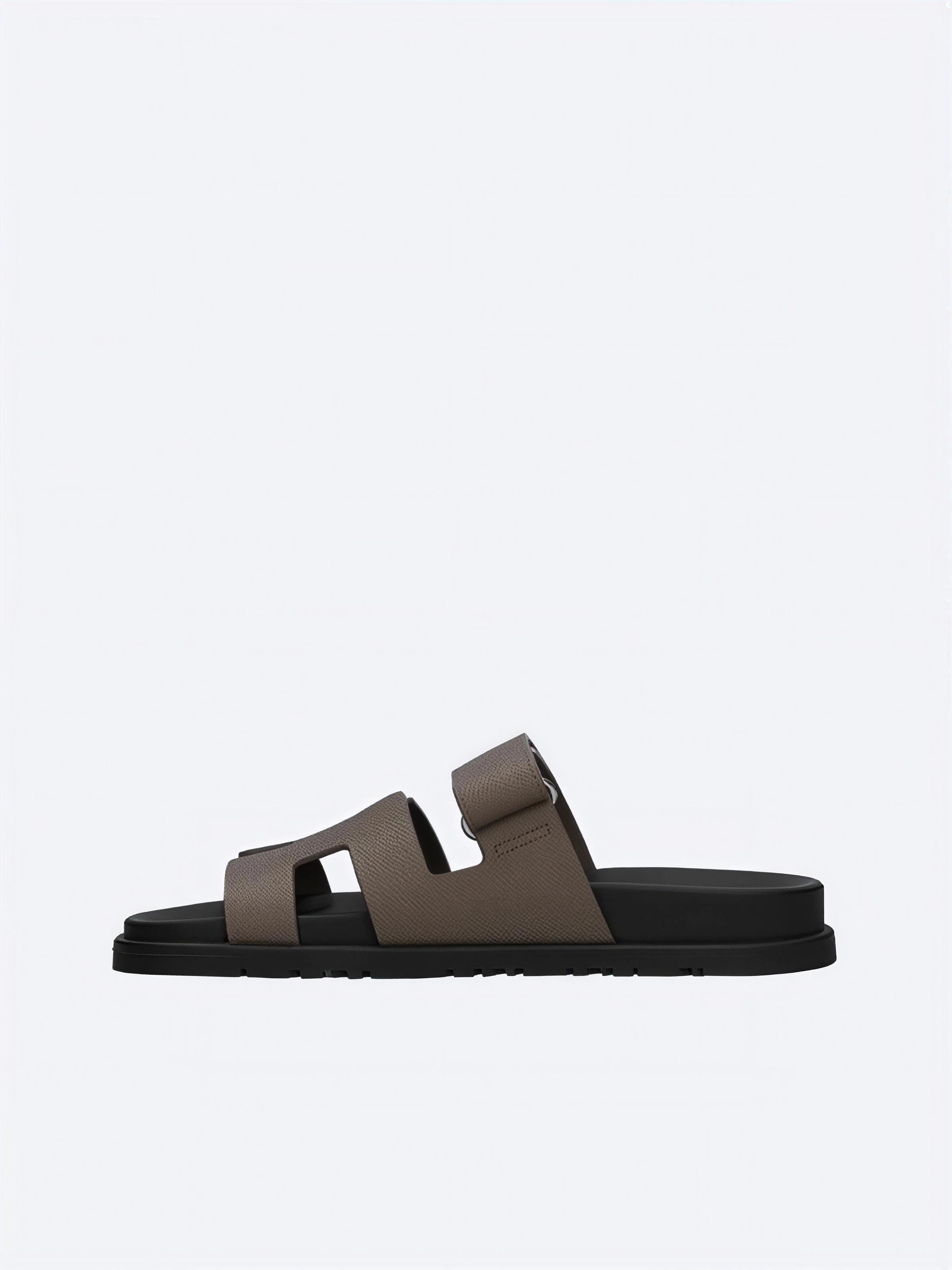 Hermes Pelle Chyper Ciabatte Marrone