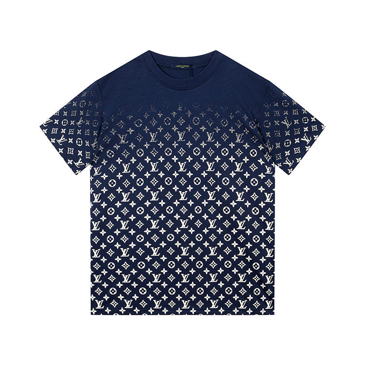 Lv T-shirt Louis Vuttion Monogram Blu Sfumata