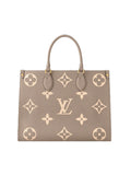 Borsa Louis Vuitton OnTheGo MM in Pelle Monogram Beige
