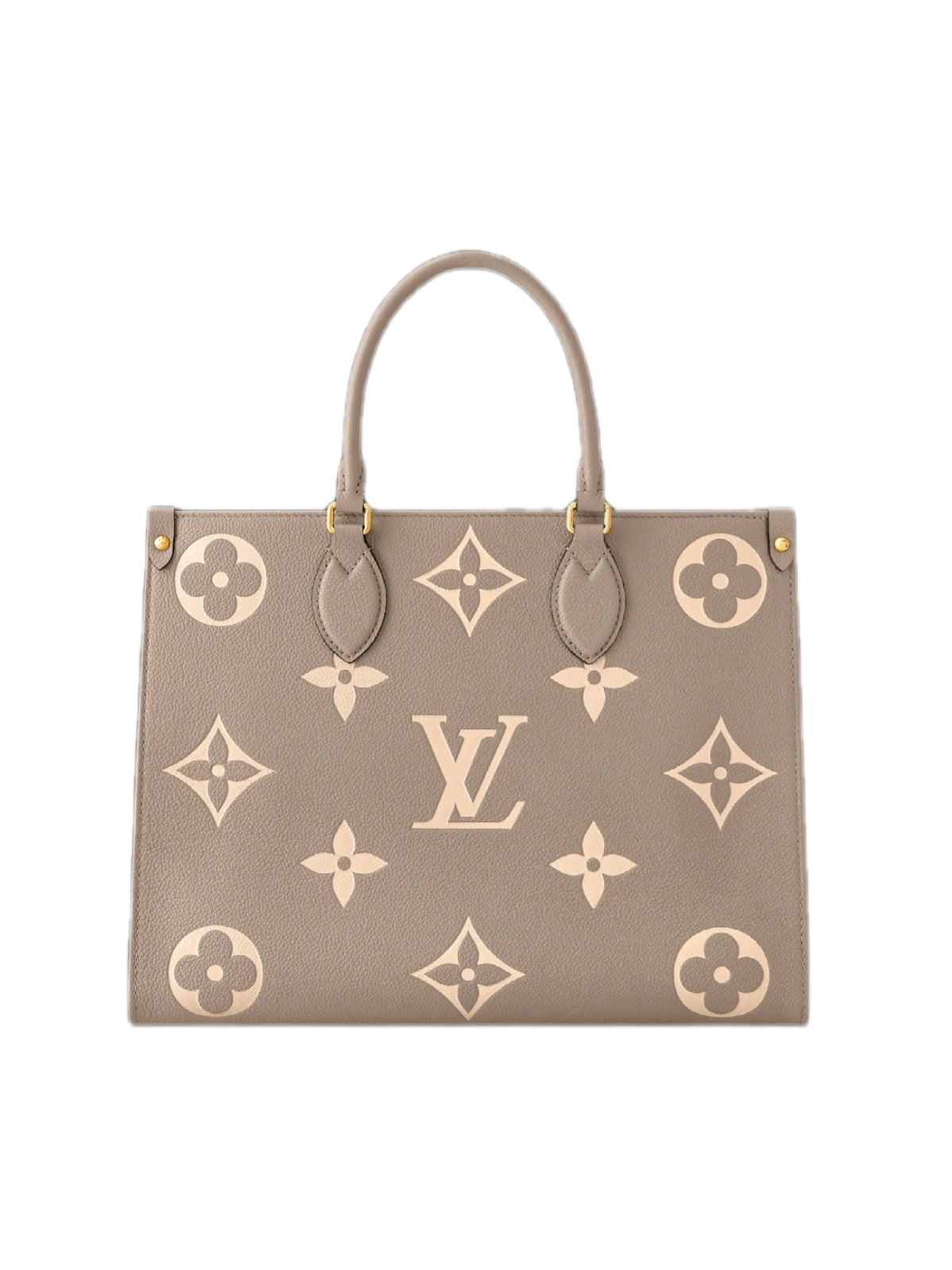 Borsa Louis Vuitton OnTheGo MM in Pelle Monogram Beige