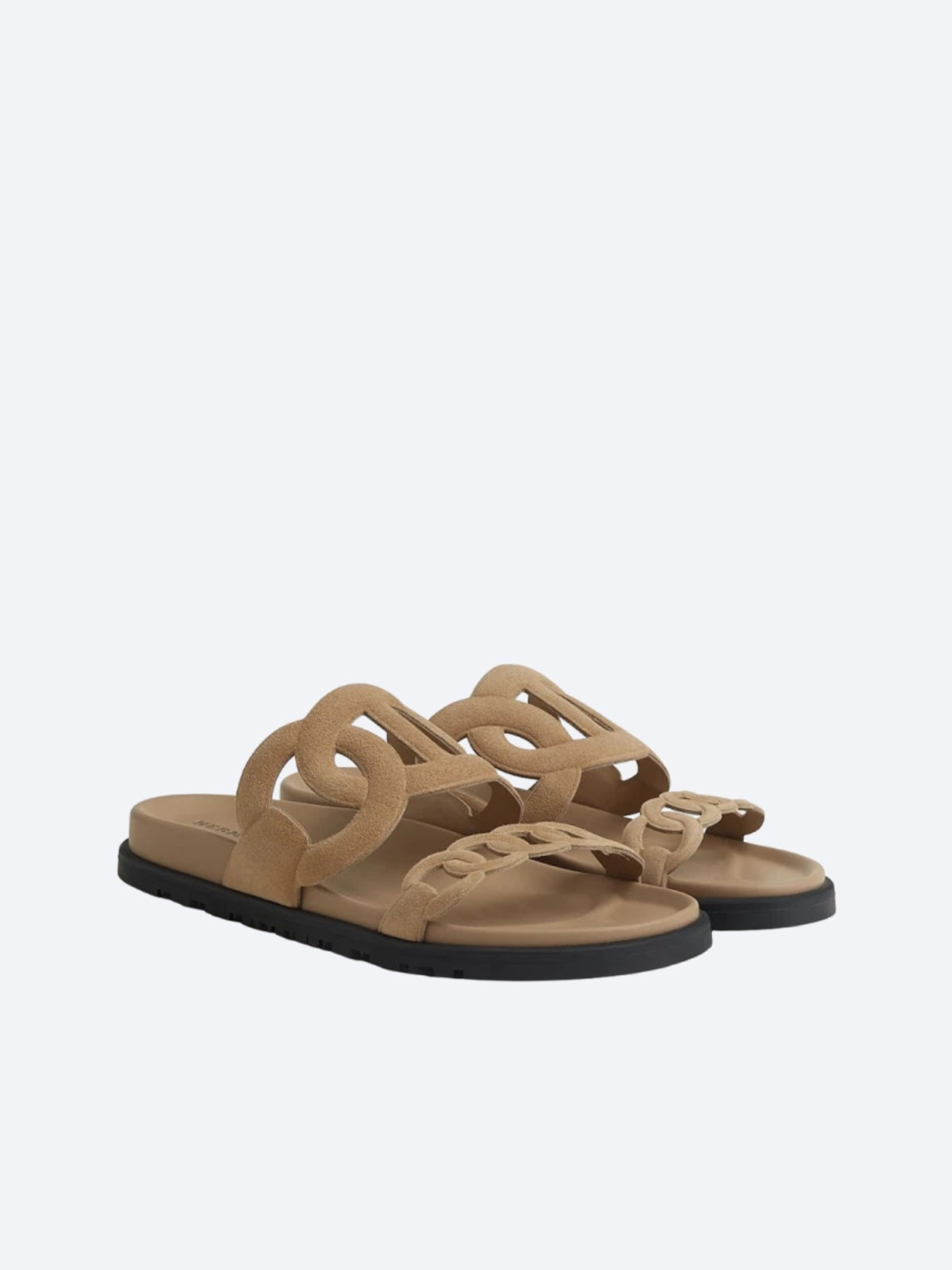 Hermès Extra Suede Ciabatte Beige Sicuro