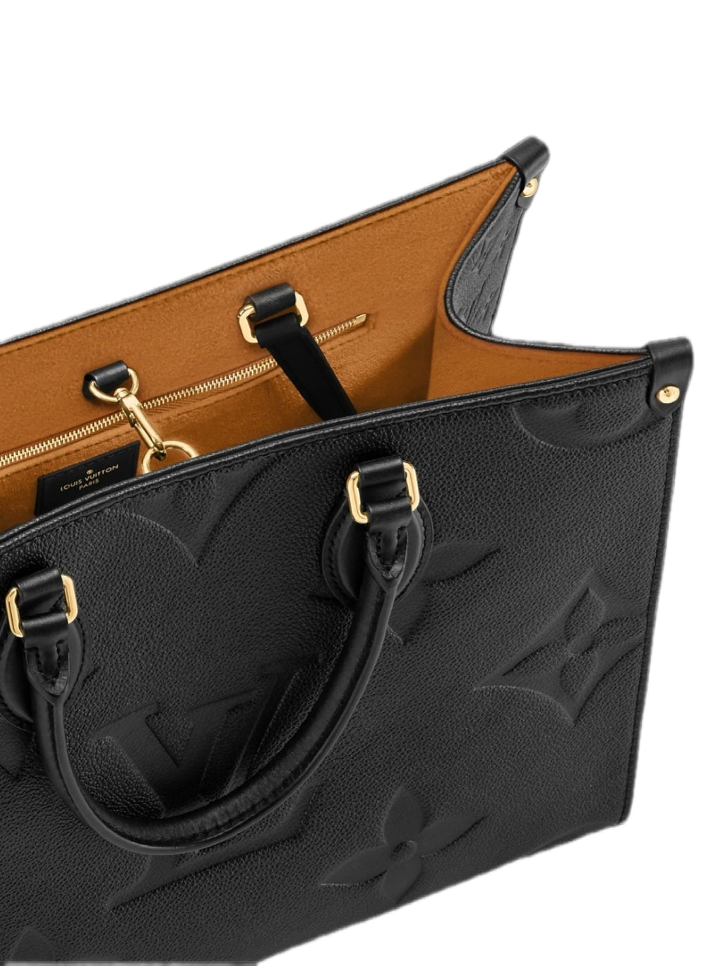 Borsa Louis Vuitton OnTheGo MM in Pelle Monogram Tutto Nero 5 colori