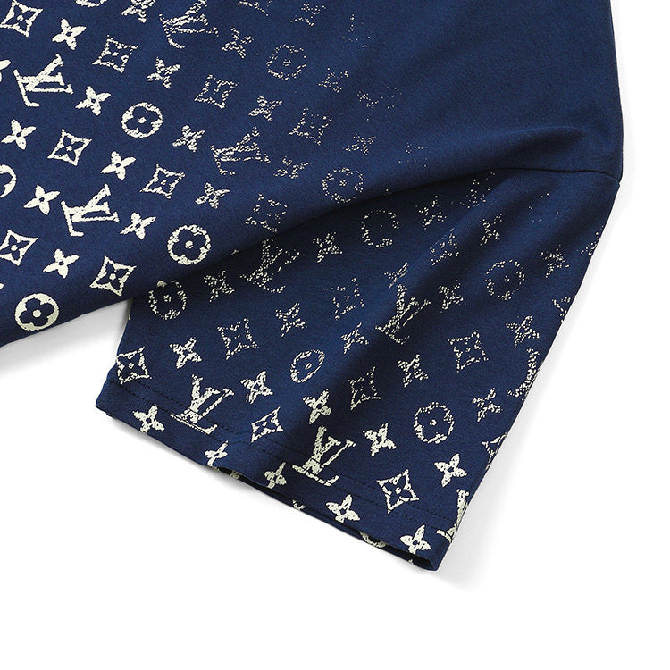 Lv T-shirt Louis Vuttion Monogram Blu Sfumata