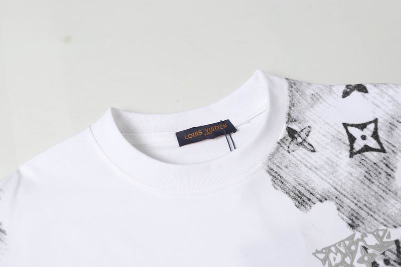 Lv T-shirt Bianca Oversize con Maxi Logo Ispirazione Luxury