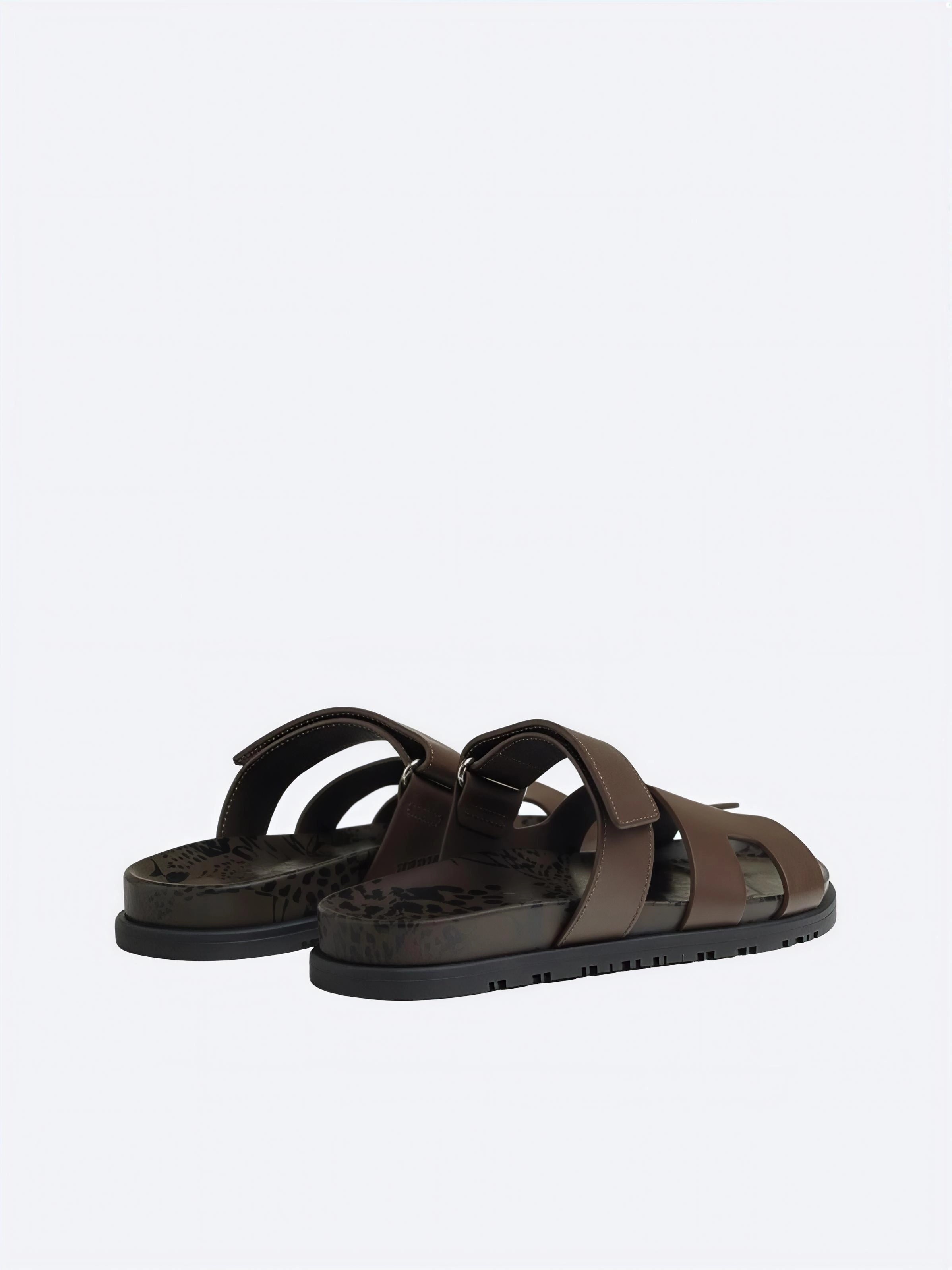 Hermes Pelle Chyper Ciabatte Marrone